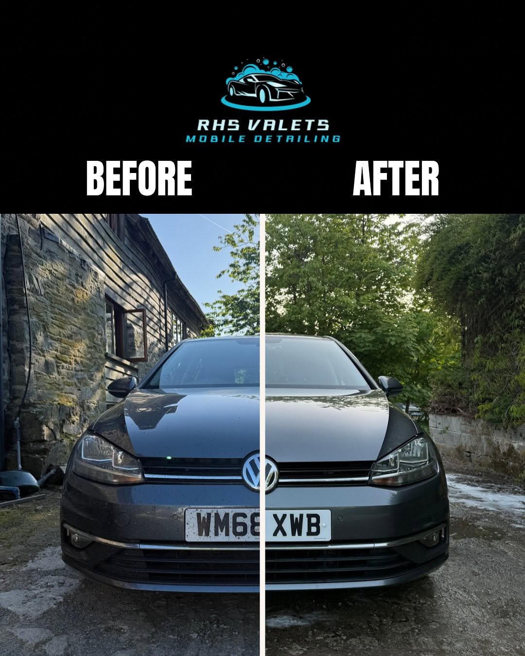 Before and after paintwork by RHS Valets
